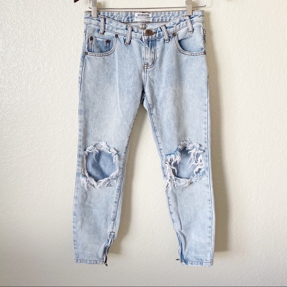 One x one teaspoon freebirds destroyed jeans sz 25 - Picture 2 of 8